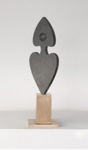 Black Hearts, 1974 (Slate with bronze base.) 